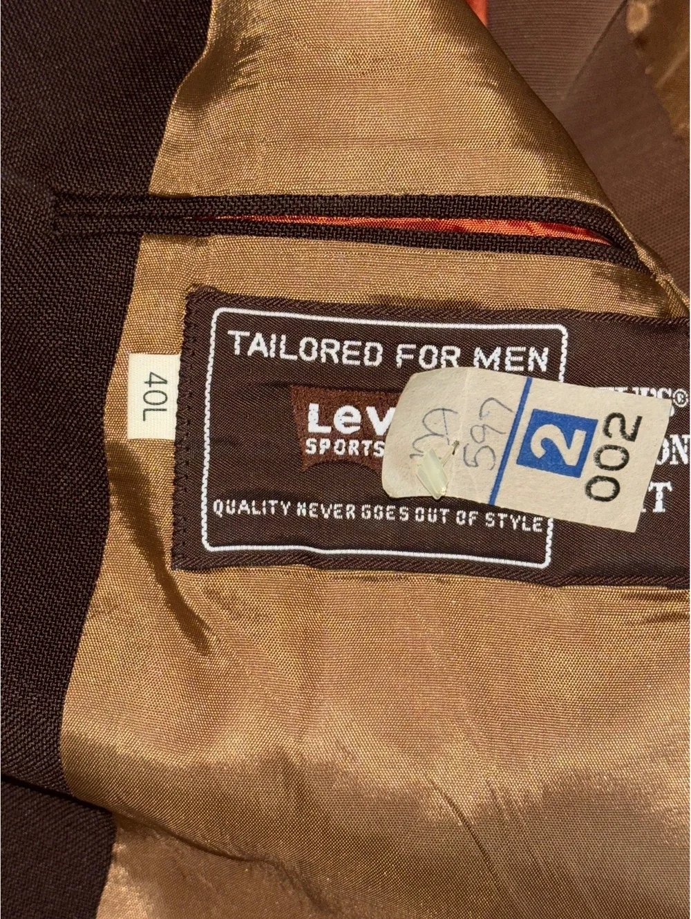 VTG 70s Levis Brown Blazer Jacket Mens 40L